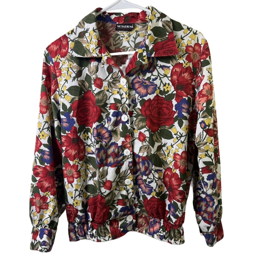 Notations vintage Floral Bomber Jacket or shirt